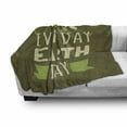 thumbnail image 2 of Earth Day Soft Flannel Fleece Blanket, Make Everyday Typography Environmental Inspirational Ecology Theme, Cozy Plush for Indoor and Outdoor Use, 60" x 80", Eggshell and Olive Green, by Ambesonne, 2 of 5