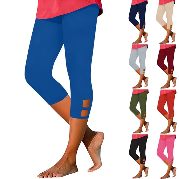 Women's Soft Fabric Slim Fit Yoga Capri Pants with Pockets, Mid Waisted Tummy Control Stretchy, Casual Lounge Athletic Gym Fitness, Capri Pants for Women Womens Cropped Pants