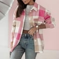 thumbnail image 2 of Aoujea Shacket Jacket for Women Winter Fashion Colorful Plaid Shirt Loose Casual Windproof Plaid Coat on Clearance S-2XL, 2 of 5