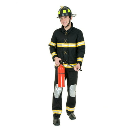 Adult Men's Black Firefighter Fireman Bunker Gear