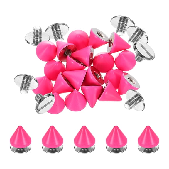 20Set Spikes and Studs Kit, 7.5 x 8mm Cone Spikes Punk Rock Rivets, Pink