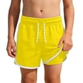 thumbnail image 2 of HOWPAY Boy Swim Trunks Quick Dry Elastic Waist Swim Shorts with Compression Liner Lightweight Breathable Stretch Casual Swim Bottom Yellow, 2 of 4