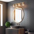 thumbnail image 5 of LNC Cionar Mid-century Modern Gold Bathroom Vanity Light Globe Wall Sconce with Clear Glass Shades 3-Light/ L19.5" 13 to 24 Inches, 5 of 5