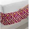 thumbnail image 2 of Abstract Art Bed Skirt, Colorful Contemporary Digital Brushstrokes Grunge Spots Stains, Elastic Bedskirt Dust Ruffle Wrap Around for Bedding Decor, 4 Sizes, Raspberry Yellow and White, by Ambesonne, 2 of 2