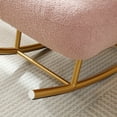 thumbnail image 5 of Modern Sherpa Fabric Nursery Rocking Chair,Accent Upholstered Rocker Glider Chair,Comfy Armchair Accent Chair with Gold Metal Frame,Leisure Chair for Nursery Bedroom Living Room Office,Pink, 5 of 5