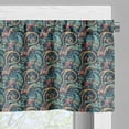 thumbnail image 3 of Ambesonne Paisley Valance Pack of 2, Tribal Vibrant Pattern, 42"X18", Slate Blue Coral, 3 of 5