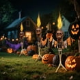 thumbnail image 6 of Halloween Skull Tiki Torches for Outdoor Garden Patio – Decorative Flame Torches for Yard, Lawn, Landscape Lighting – Spooky Halloween Party Decorations for Porch, Pathway, and Backyard, 6 of 6