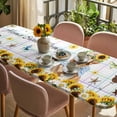 thumbnail image 3 of Sunflowers Dog Table Cloths for 8 Foot Rectangle Tables, Spring Watercolor Floral Stars Colorful Plaid Patio Waterproof Elastic Fitted Tablecloths, Washable Rectangular Table Cover for Camping, 3 of 8