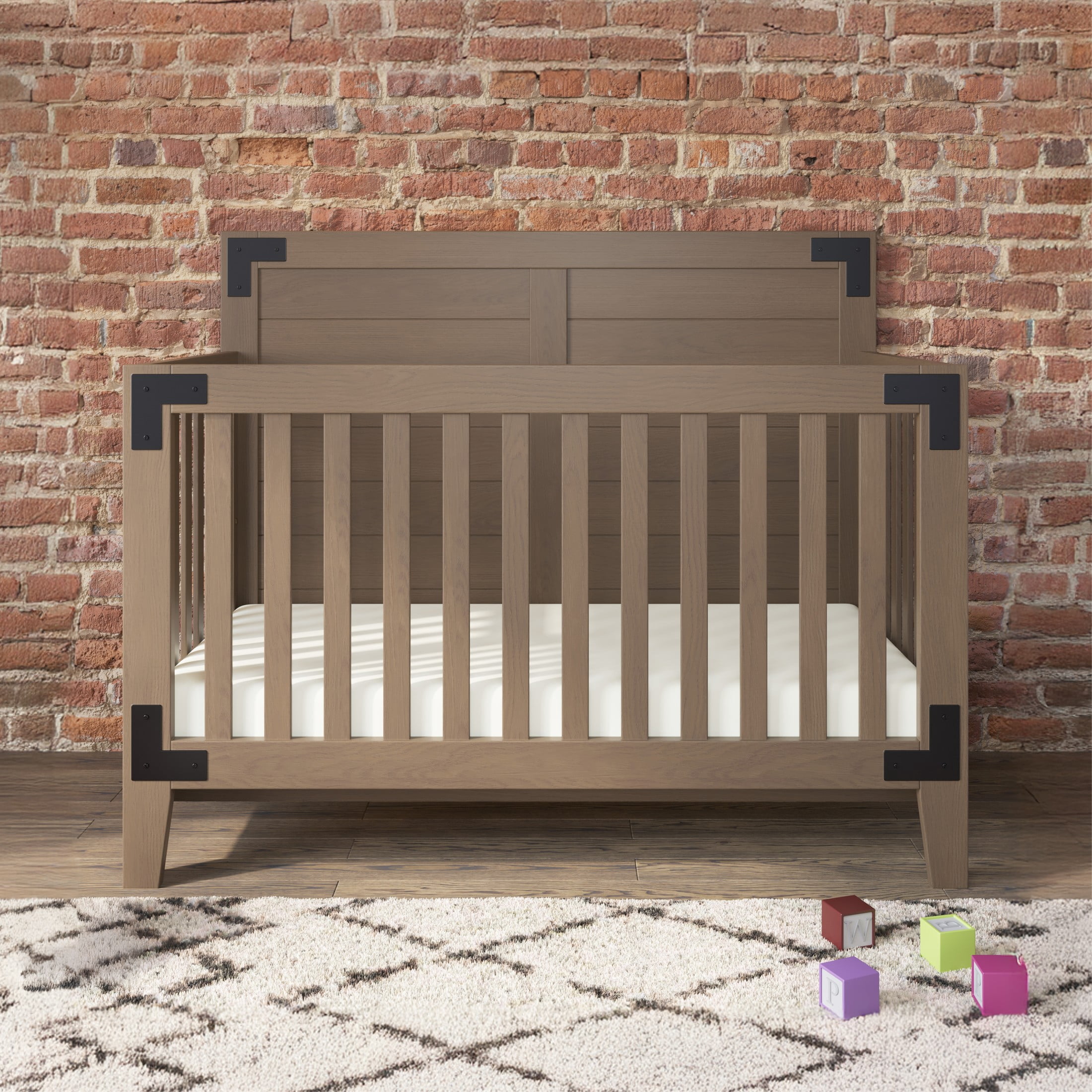 Child Craft Lucas Crib and Dresser Nursery Set, 4-in-1 Convertible Crib with 3-Drawer Dresser, Dusty Heather, 2-Piece