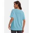 thumbnail image 5 of T-Shirts for Women Crew neck Short Sleeve Casual Summer Tops Lightweight Loose Blouse, 5 of 6
