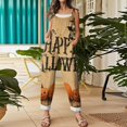 thumbnail image 5 of 2026 New Halloween Overalls for Women LinenSleeveless Plus Size Floral Print Jumpsuits Spaghetti Strap Rompers Spring Summer, 5 of 6