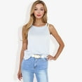 thumbnail image 2 of Women's Sleeveless Textured Knit Tank Top- Large, Gray, 2 of 7