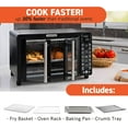 thumbnail image 5 of Gourmia Toaster Oven Air Fryer Combo 17 cooking presets 1700W french door digital air fryer oven 24L capacity accessories, convection rack, baking pan tray recipe book GTF7460,Large,Black, 5 of 7