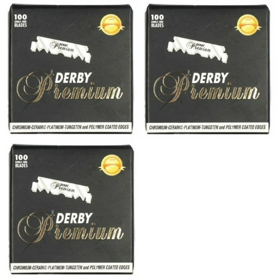 Derby Premium Single Edge Razor Blades with Swedish Steel, 100 Count (Pack of 3)