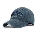 thumbnail image 2 of Voska Baseball Hat New-York Distressed-Adjustable-Strapback - Washed Twill Hat Unisex Navy One Size, 2 of 3