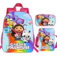 thumbnail image 3 of Gabby's Dollhouse Backpacks Students 3 Pices Set Pink School Bags Girls Cartoon Bookbag Gabbys Dollhouse Shoulder Bag Pencil Box, 3 of 4