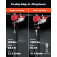 thumbnail image 3 of Electric Hoist,1320 lbs Lifting Capacity,1150W 110V Electric Steel Wire W"with Wireless Remote Control,40ft Single Cable Lifting Height&Pure Copper Motor,for Garage Warehouse Factory, 3 of 6