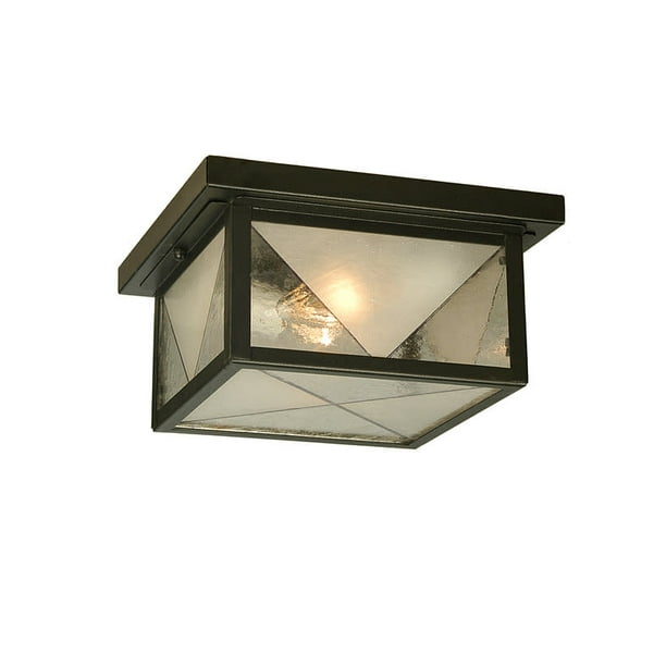 Meyda Tiffany 81625 Black Two Light Down Lighting Outdoor Flush Mount Ceiling Fixture Walmart Com Walmart Com