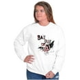 thumbnail image 4 of Halloween Bat Out of Hell Spooky Unisex Plus Fleece Graphic Sweatshirt Brisco Brands 3X, 4 of 5