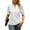 White, variant on Beecarchil Women's Eyelet Puff Sleeve Tops V Neck Casual Loose Fit T Shirts Black L