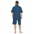 thumbnail image 4 of Ashford & Brooks Mens Woven Short Sleeve Pajama Shorts Set, Black/Blue/Plaid, S, 4 of 5