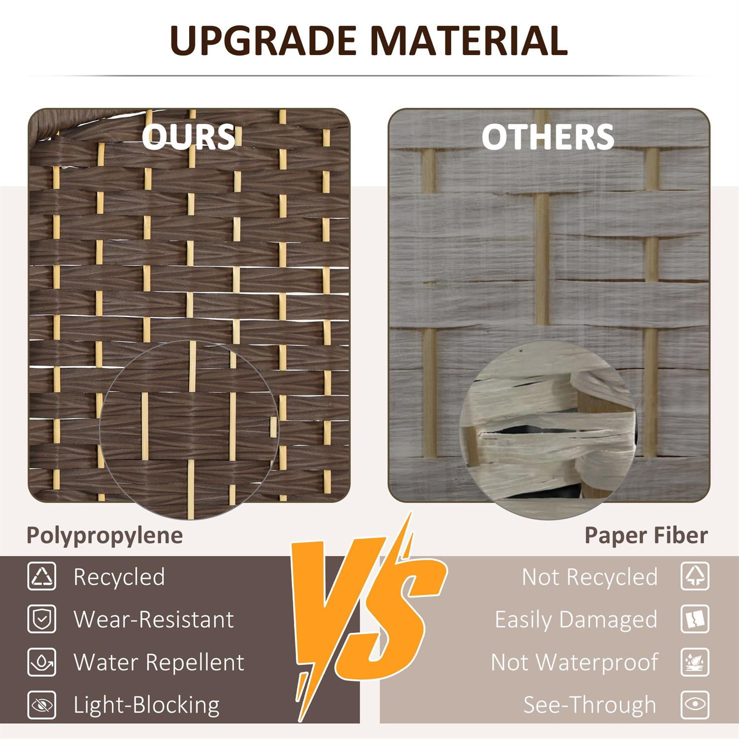 Demi Bonn 3-Panel Folding Room Divider Screen, 6' Tall Privacy Screen for Home Office, Wood Partition Panel with Freestanding Design, Brown