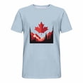 thumbnail image 3 of Weiqiqre T-Shirts pour Homme Drapeau Canadien Col Ras du Cou Chandail Doux Manches Courtes Col Rond Blouses Chemises, 3 of 5
