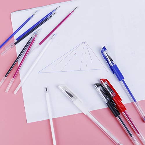 4 Pieces Heat Erase Pens with 40 Heat Erasable Fabric Refills Marking for Sewing Quilting and Dressmaking 4 Colors