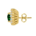 thumbnail image 7 of 0.3 Carat 6x4MM Oval Created Emerald and Diamond Earrings In 10k Yellow Gold, 7 of 7