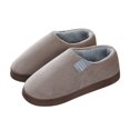 thumbnail image 3 of ZTTD Mens Slippers for Men Slip On Warm Shoes Soft Plush House Slippers Flip Flop Coffee, 3 of 4