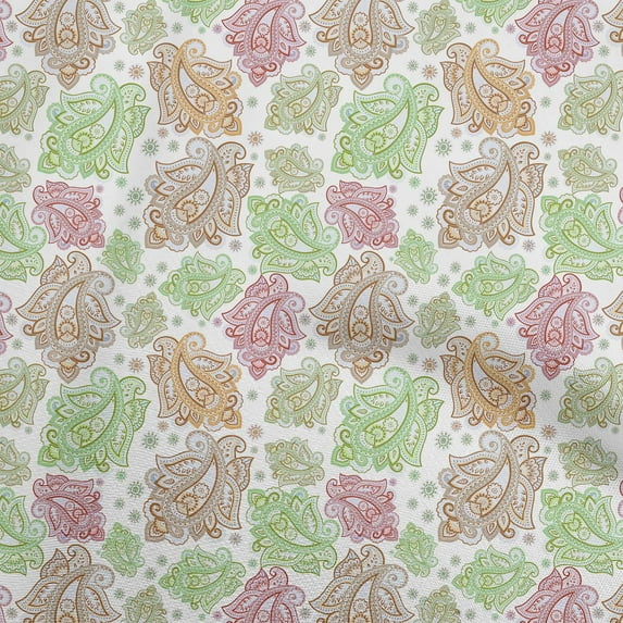 oneOone Cotton Jersey Light Green Fabric Asian Paisley Dress Material Fabric Print Fabric By The Yard 58 Inch Wide