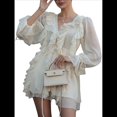 thumbnail image 3 of Vestidos de Verano para Mujer 2025, Minivestidos Bohemios, Casuales, de Larga con Volantes, Vestidos para Invitadas de Boda Beige S, 3 of 10