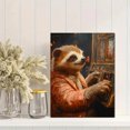 thumbnail image 2 of Qisvanset 12x16 Inch Gambling Sloth Canvas Wall Art, Whimsical Casino Animal Vintage Home Ornament, 2 of 8