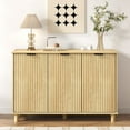 thumbnail image 7 of Swedhaus Fluted Sideboard Buffet Cabinet,Wood Storage Cabinet with 3 Doors & Adjustable Shelves,Long Sideboard Table for Home Living Room Dining Room, 7 of 7