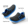 thumbnail image 4 of Dream Pairs Kids Boys & Girl Lightweight Running Shoes, Breathable Athletic Slip On Casual Walking Sneakers Shoes Black/Grey/Royal Size 2 Little Kid, 4 of 10