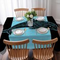 thumbnail image 3 of Black Blue Dolphin Table Cloth Waterproof Tablecloths, Summer Beach Coastal Modern Art Tablecloth Dining Table Cover for Kitchen Party Tabletop Outdoor, Rectangle Tablecloth 52x70 Inch, 3 of 9