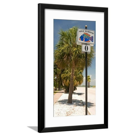 Mile Marker Zero at Pass-A-Grille, St. Pete Beach, Tampa Bay Area, Tampa Bay, Florida, USA Framed Print Wall
