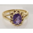 thumbnail image 5 of LBG British Made 10k Yellow Gold Natural Amethyst Womens Anniversary Ring - 33 size options - Size 6, 5 of 6