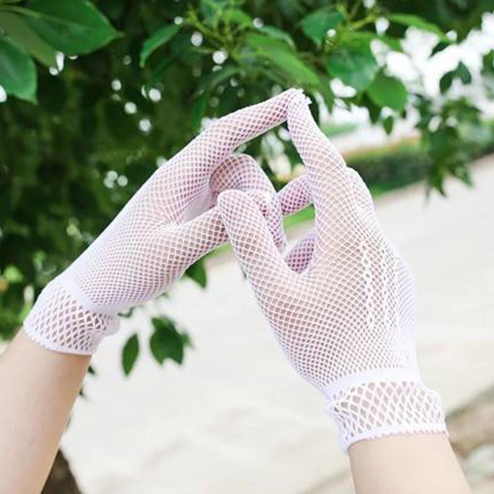 Ladies Fishnet Gloves Sexy Lace Bow Summer Sunscreen Party Driving