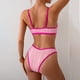 thumbnail image 5 of Trajes de baño Amzcrzy Tankini para mujer, trajes de baño, trajes de baño, bikini para mujer, moda de primavera 2025, traje de baño dividido con cuello colgante, trajes de baño rosa, L, 5 of 8