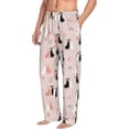 thumbnail image 2 of Daiia White And Black Rabbit Men's Sleep Pant with Pockets and Drawstring,Pajama Pants-Large, 2 of 9