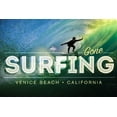 thumbnail image 3 of Venice Beach, California, Surfer in Wave, Gone Surfing (100% Cotton Tea Towel, Decorative Hand Towel, Kitchen and Home), 3 of 3