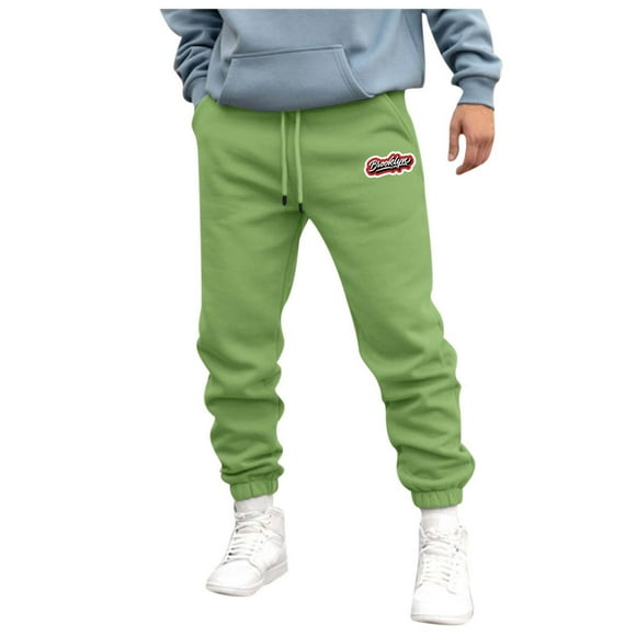 OJinShaWanO Red Pants Men Mens Autumn and Winter High Street Fashion Leisure Loose Sports Outdoor Running Sweater Pants Trousers Pants