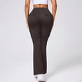 thumbnail image 5 of Domuza Women's Flare Yoga Pants with Pockets High Waist Flared Leggings Bootcut Gym Workout Pants Coffee L, 5 of 6