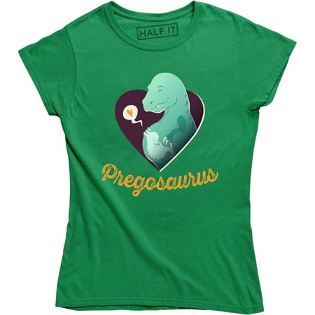 

Pregosaurus Funny Maternity Pregnancy Dinosaur Green Boy Women s T-Shirt