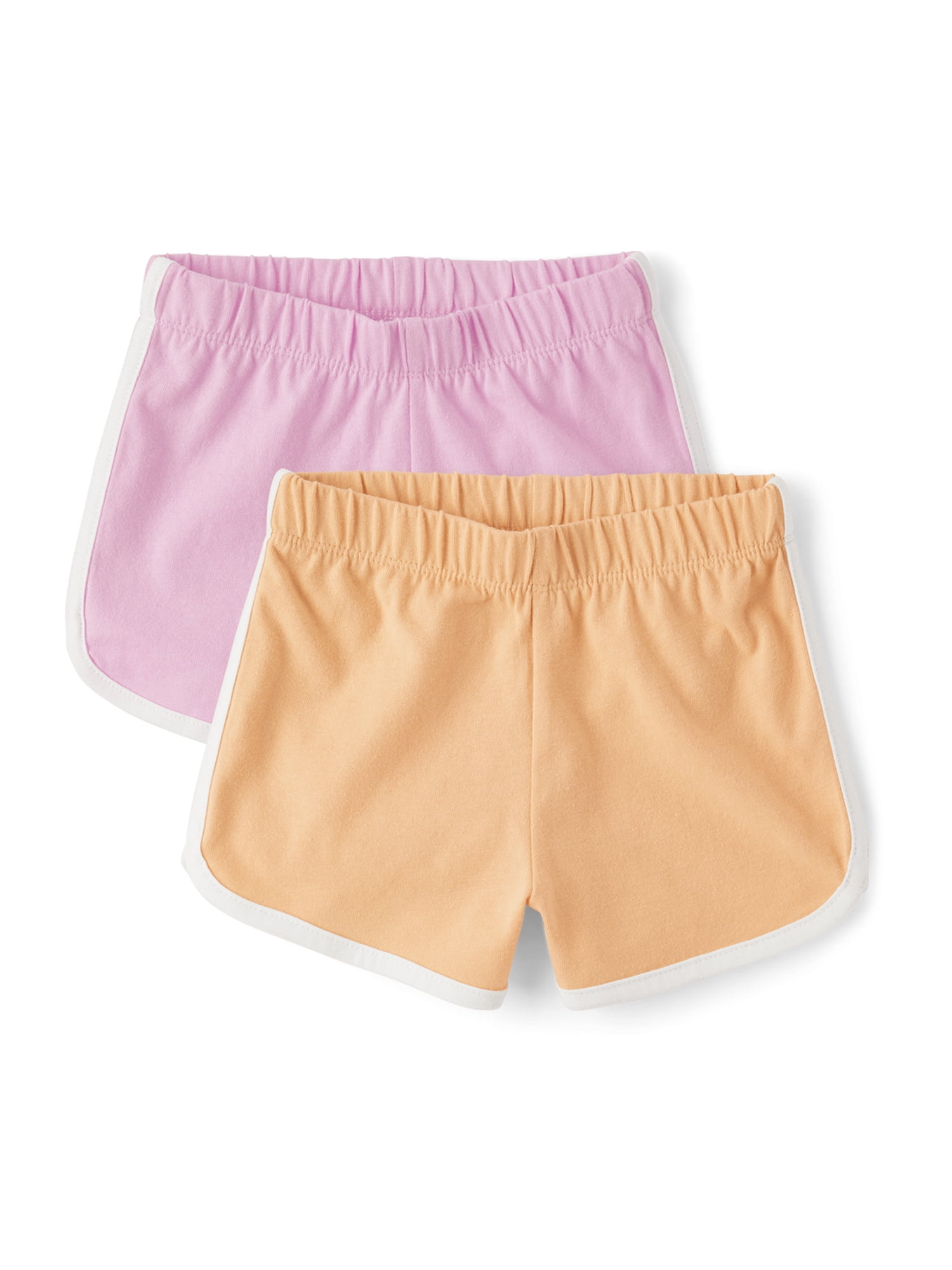 The Children's Place Toddler Girls Contrast Hem Dolphin Shorts, 5-Pack, Sizes 12M-5T