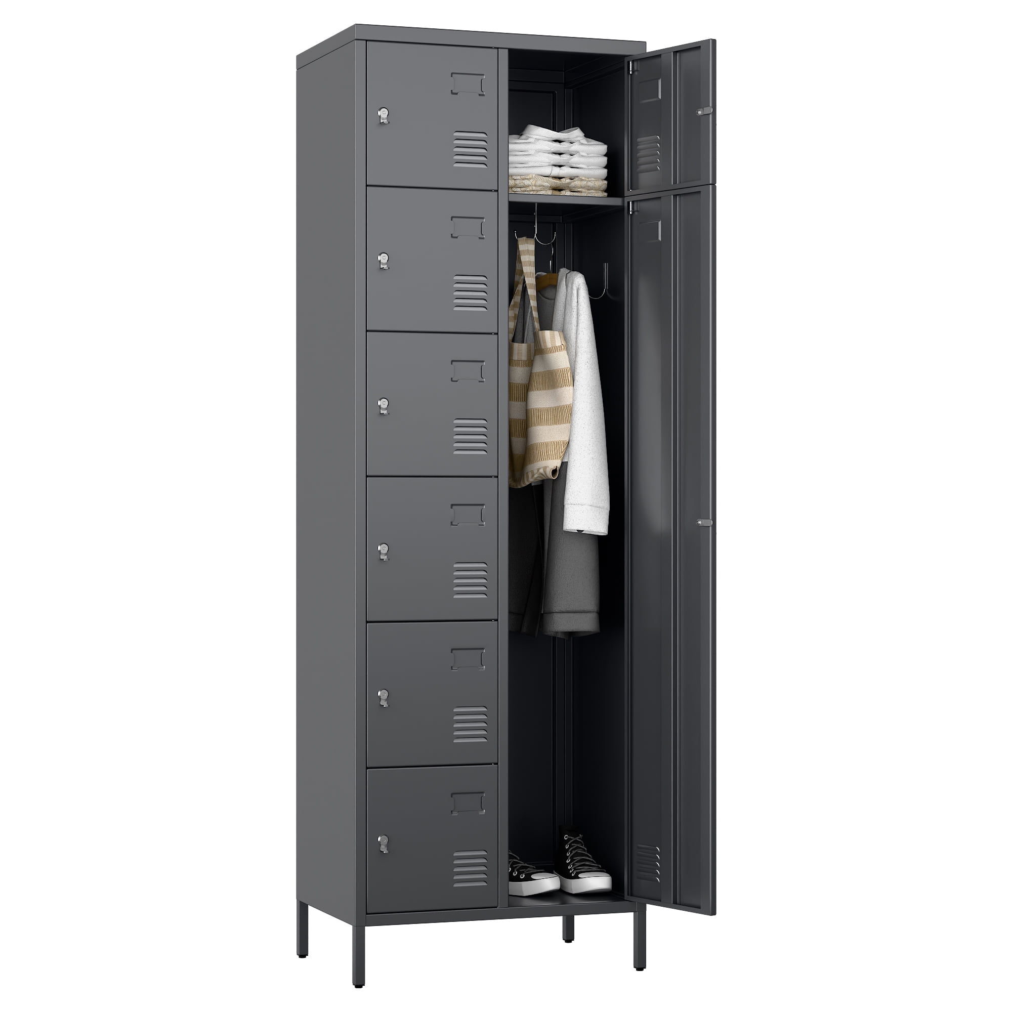 RealRooms Shadwick 2 Door Metal Locker Accent Cabinet with
