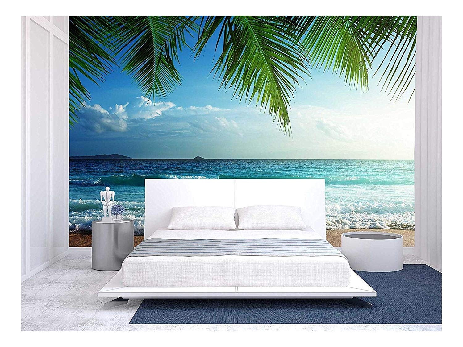 wall26 - Sunset on Seychelles Beach - Removable Wall Mural | Self