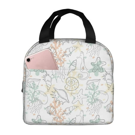 Insulated Lunch Bag for Women Men - Sea animals Leakproof Cooler Lunch Box for Women Men  Lunch Tote Bags for Work School Picnic Travel