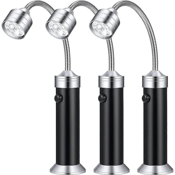 3 Pieces Grill Barbecue Light Magnetic Base Led BBQ Light Adjustable BBQ Light with 360 Degree Neck Grill Lamp for Outdoor Grilling and BBQ, Black
